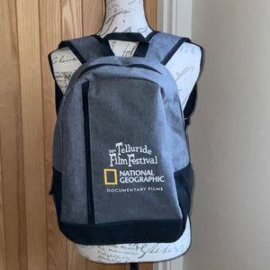NEW! 50th Telluride Film Fest & Nat Geo, Grey & Black, Simple Unisex Backpack OS